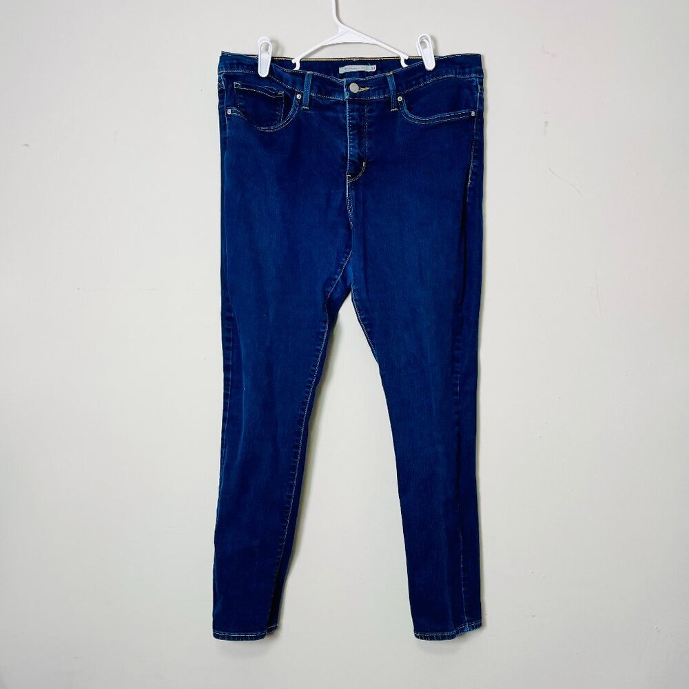 Levi's 311 Pants‎ Women 33 Blue Dark Wash Denim Jeans Skinny Leg Comfort Stretch